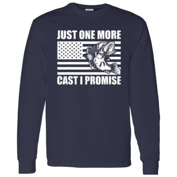 Just One More Cast I Promise Bass Fishing Funny Angler Retro Shirt