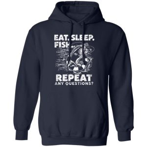 Men Fishing Eat Sleep Fish Repeat Fisherman Funny Gift Shirt