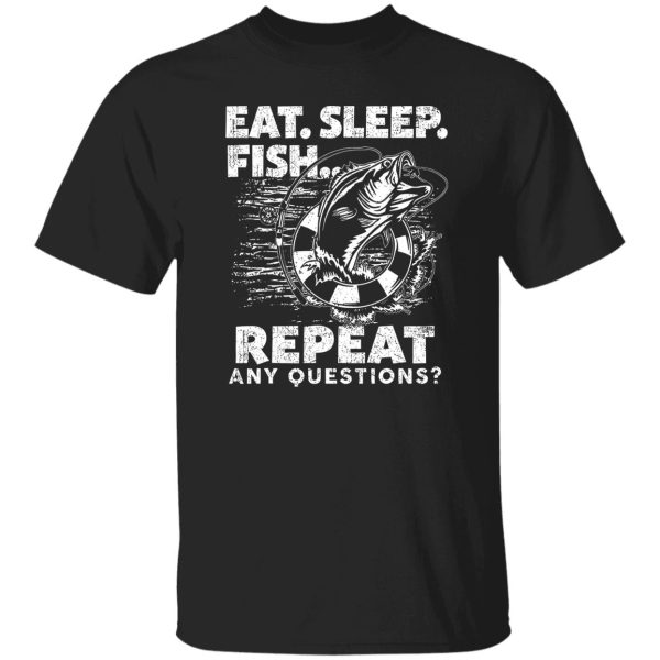 Men Fishing Eat Sleep Fish Repeat Fisherman Funny Gift Shirt