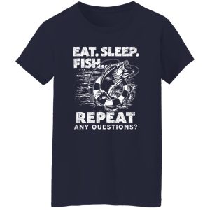 Men Fishing Eat Sleep Fish Repeat Fisherman Funny Gift Shirt