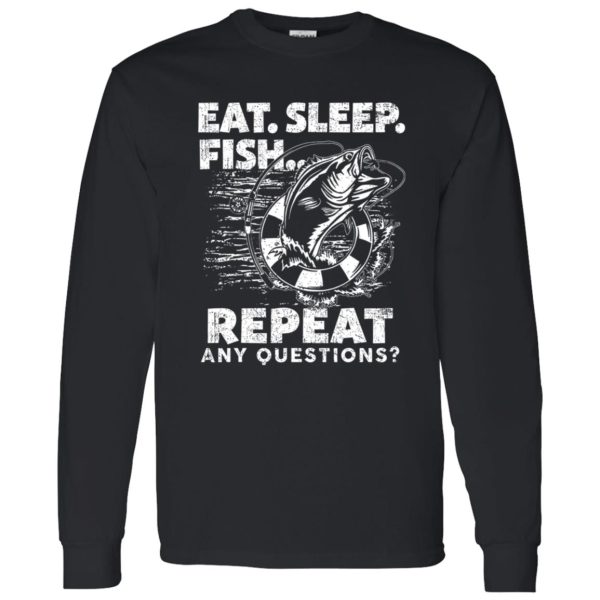 Men Fishing Eat Sleep Fish Repeat Fisherman Funny Gift Shirt