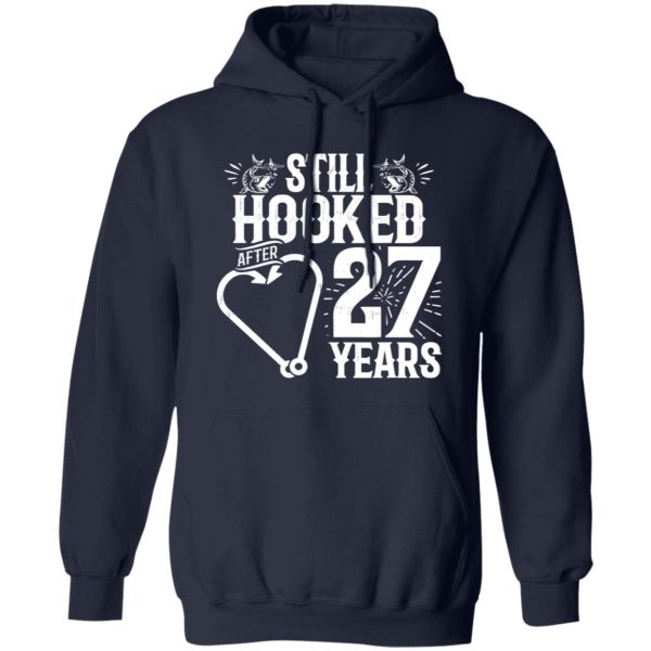 Married 27 Years Fishing Couple 27th Wedding Anniversary Shirt