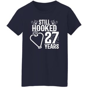 Married 27 Years Fishing Couple 27th Wedding Anniversary Shirt