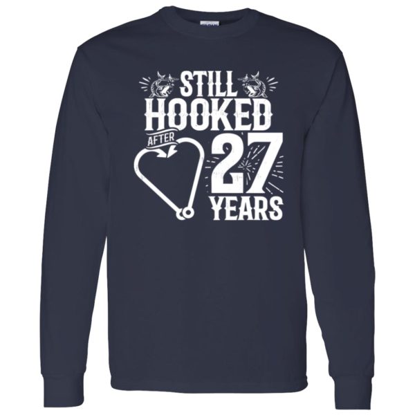 Married 27 Years Fishing Couple 27th Wedding Anniversary Shirt