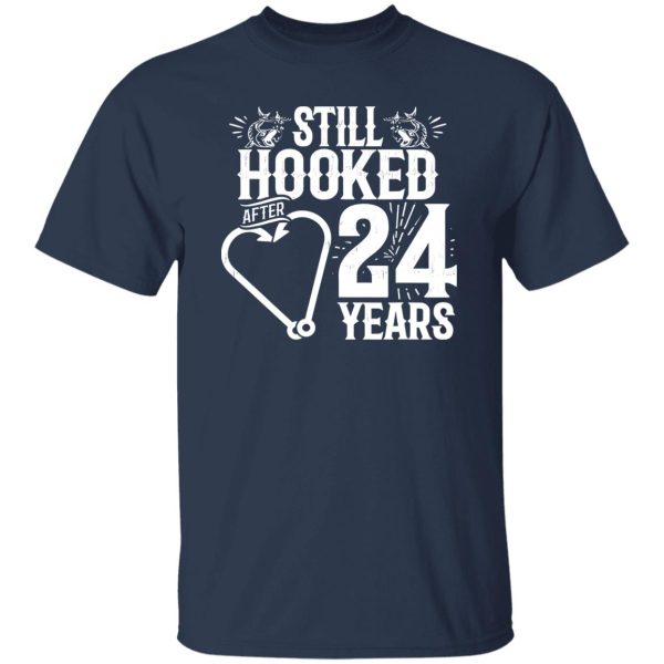 Married 24 Years Fishing Couple 24th Wedding Anniversary Shirt