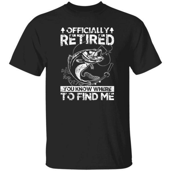 Officially Retired Gift Fishing Dad Retirement Fisher Funny Shirt