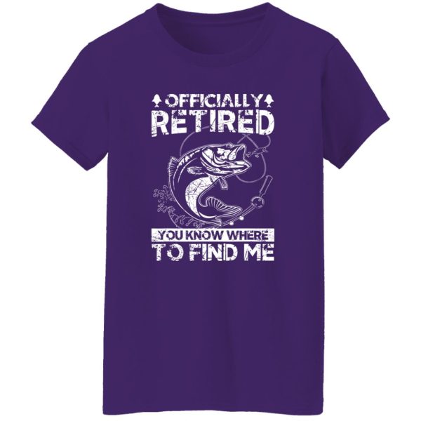 Officially Retired Gift Fishing Dad Retirement Fisher Funny Shirt