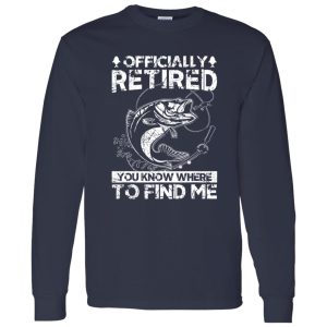 Officially Retired Gift Fishing Dad Retirement Fisher Funny Shirt