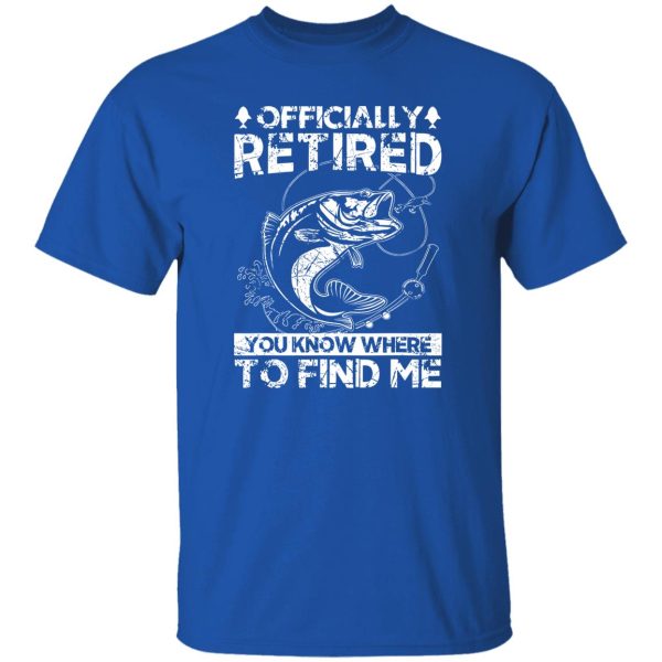 Officially Retired Gift Fishing Dad Retirement Fisher Funny Shirt