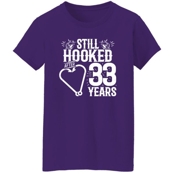 Married 33 Years Fishing Couple 33rd Wedding Anniversary Shirt