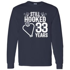 Married 33 Years Fishing Couple 33rd Wedding Anniversary Shirt