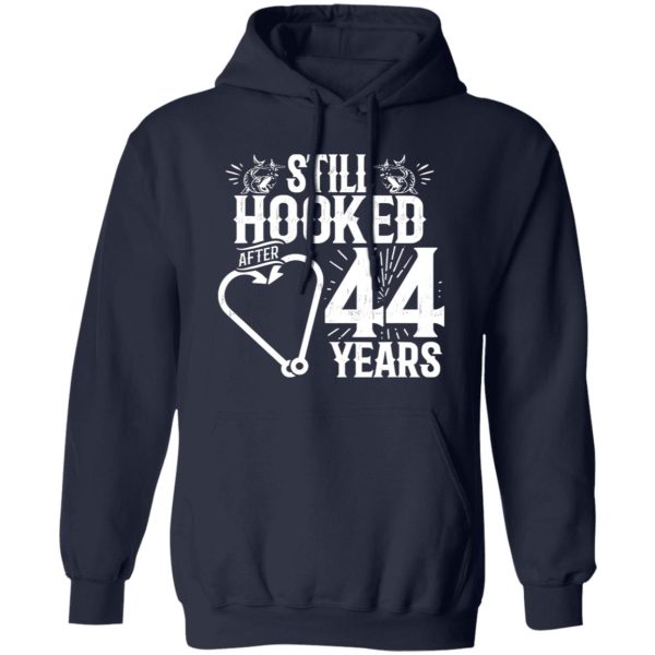 Married 44 Years Fishing Couple 44th Wedding Anniversary Shirt