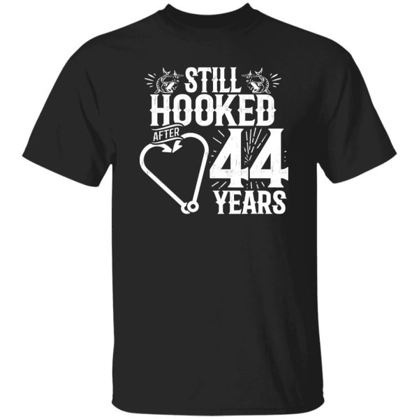 Married 44 Years Fishing Couple 44th Wedding Anniversary Shirt