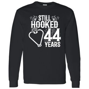 Married 44 Years Fishing Couple 44th Wedding Anniversary Shirt