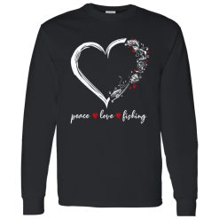 Peace Love Fishing Cute Fisher Gifts Heart Fishing Shirt