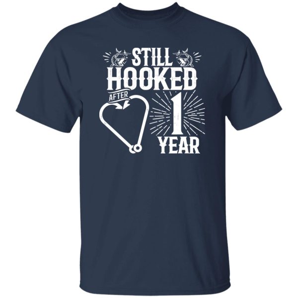 Married 1 Year Fishing Couple 1st Wedding Anniversary Shirt