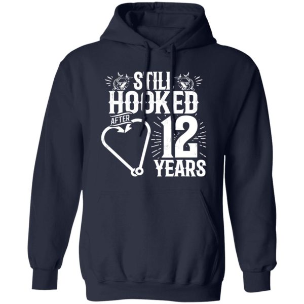 Married 12 Years Fishing Couple 12th Wedding Anniversary Shirt