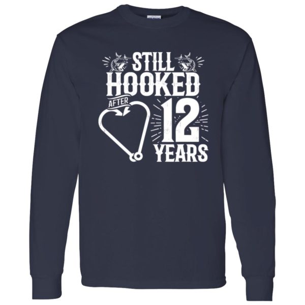 Married 12 Years Fishing Couple 12th Wedding Anniversary Shirt