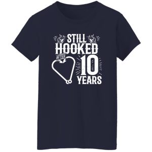 Married 10 Years Fishing Couple 10th Wedding Anniversary Shirt