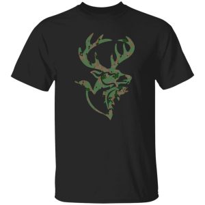 Duck Deer Fish Dad Hunter Deer Hunting Camouflage Flag Shirt