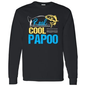 Cool Fishing Shirt, Vintage Reel Cool Papoo Fishing Daddy Grandpa Fathers Shirt