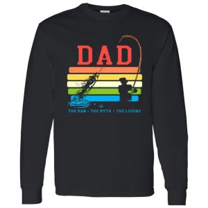 Dad Man The Myth The Legend Fishing Daddy Papa Shirt