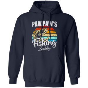 Cool Fishing Shirt, Vintage Pawpaw’s Fishing Buddy Kids Funny Retro Sunset Shirt