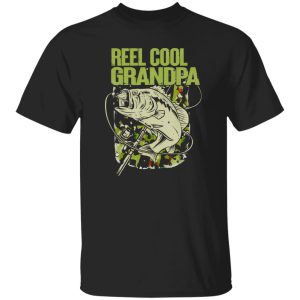 Fathers Day Dad Reel Cool Grandpa Fishing Us Flag Camo Shirt