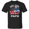 Fathers Day Us Flag Vintage Reel Cool Papu Fishing Shirt