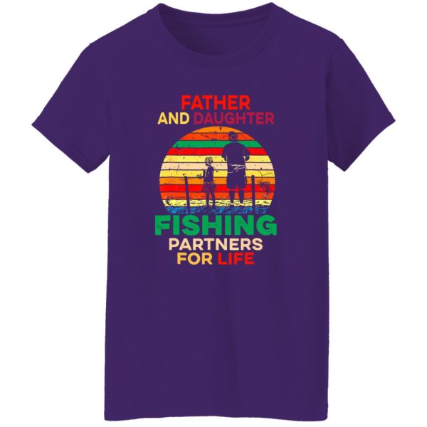 Fisherman Dad And Daughter Fishing Partners Funny Fathe Shirt