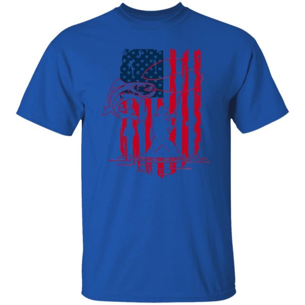 Fishing 4th Of July American Flag Patriotic Fisherman Angler Shirt