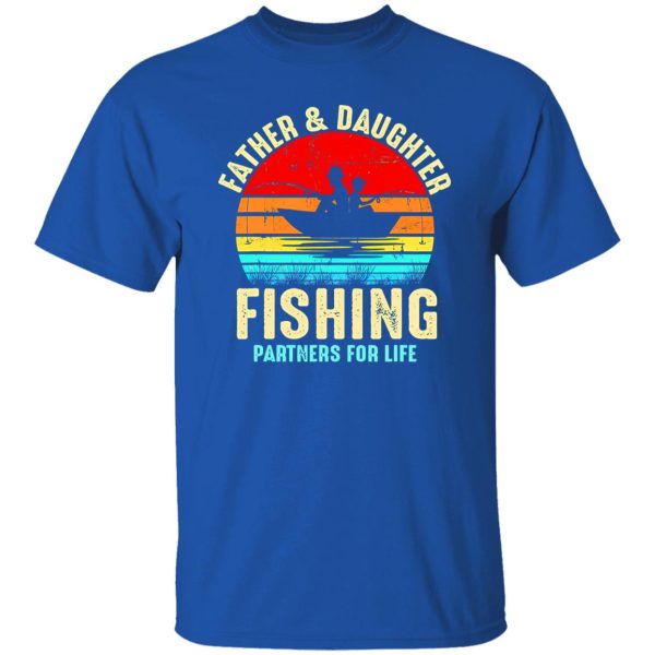 Father Daughter Fishing Partner For Life Retro Matching Dad Shirt