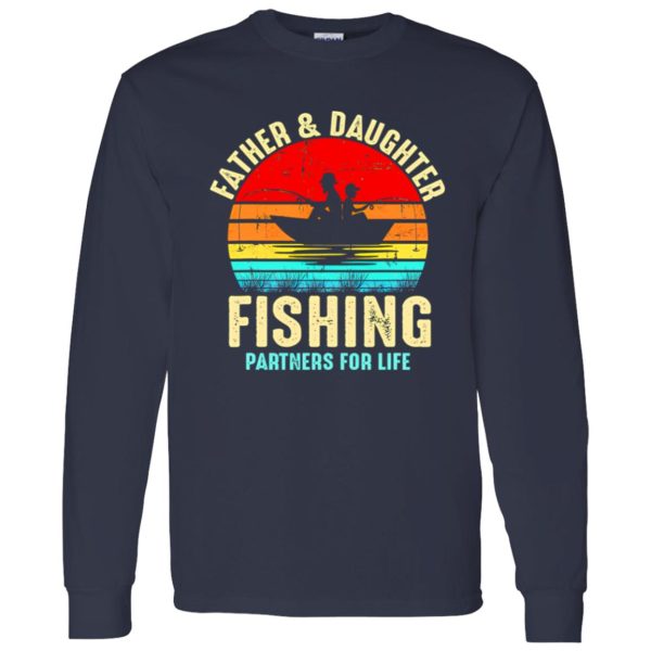 Father Daughter Fishing Partner For Life Retro Matching Dad Shirt