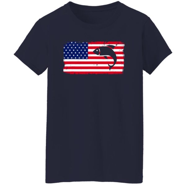 Fishing American Flag Fisherman Fish Patriotic Day 4th July Shirt