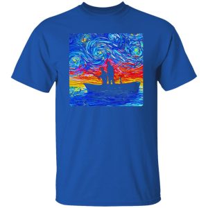 Family Fishing Sunset Retro Fathers Day Fishing Daddy Son Shirt