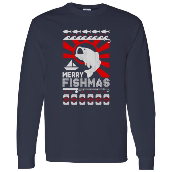 Fishing Beer Lover Christmas Sweatshirt, Merry Fishmas Shirt