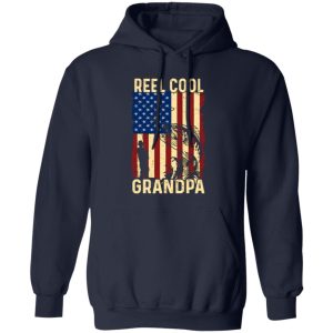 Father’s Day Fishing Reel Cool Grandpa American Flag Shirt