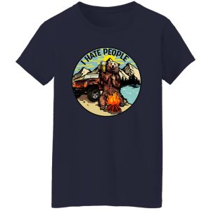 Camping Hiking Bear I Hate People Shirt