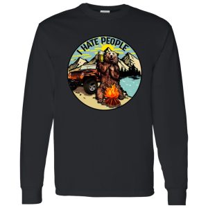 Camping Hiking Bear I Hate People Shirt