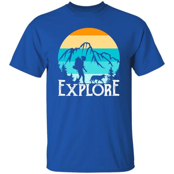 Explore Hiking Girl and Dog Mountain Digital Art for Hiking and Camping Lover Shirt