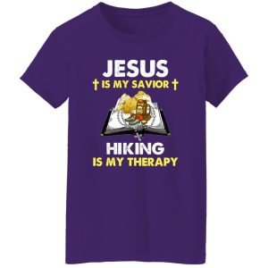 Jesus Is My Savior Hiking Is My Therapy Shirt