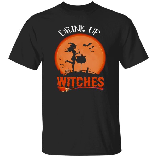 Halloween Drink Up Withches Vintage Wine Lover Gift Shirt