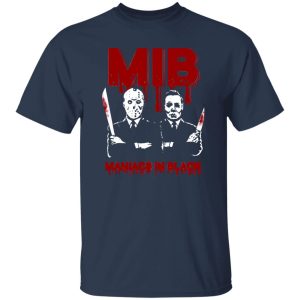 Halloween jason voorhees and freddy krueger mib maniacs in black Shirt