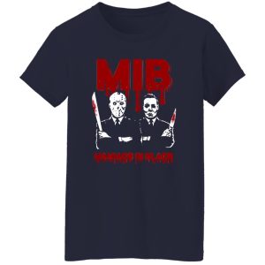 Halloween jason voorhees and freddy krueger mib maniacs in black Shirt