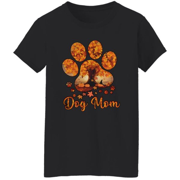 Dog Mom Autumn Leaves Halloween Shirt