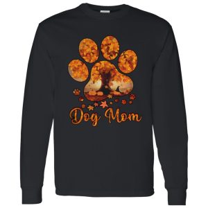 Dog Mom Autumn Leaves Halloween Shirt