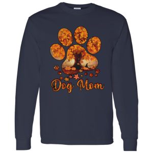 Dog Mom Autumn Leaves Halloween Shirt