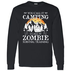 Funny Zombie Survival Training Camping Halloween Costume Gift Shirt