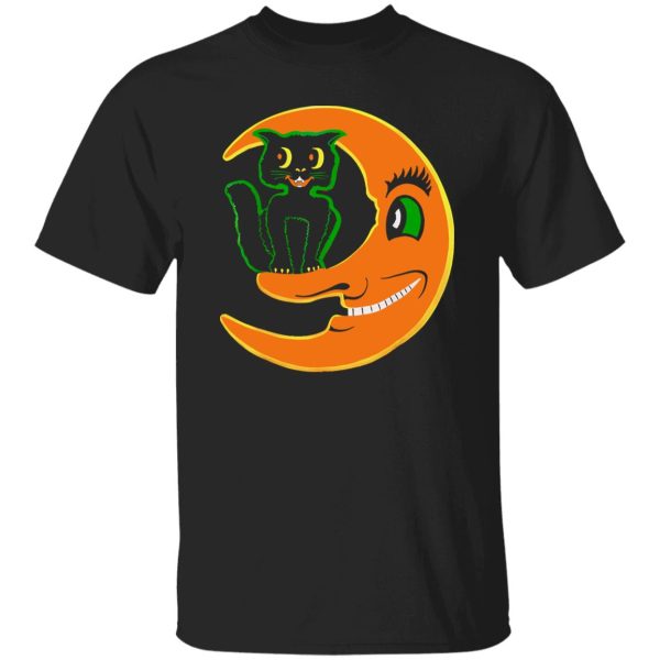 Halloween Beistle Cat on the Moon Horror Gift Shirt