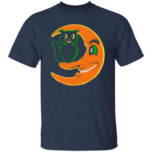 Halloween Beistle Cat on the Moon Horror Gift Shirt